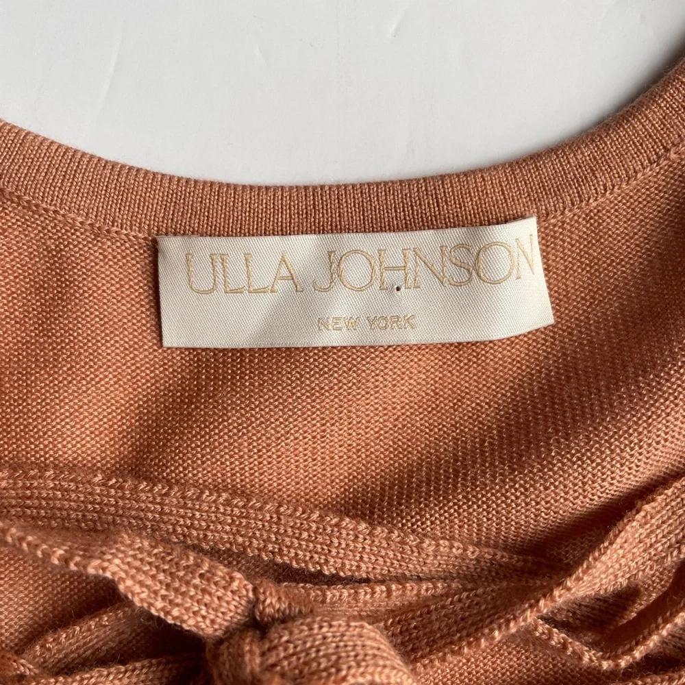 Ulla Johnson Peach Lace-Up Long Sleeve Maxi Dress - Picture 5 of 13